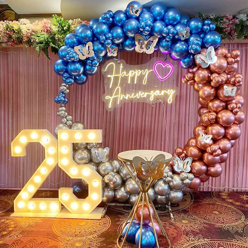 Buy Happy Anniversary Pink Heart Balloon Decoration | RichRose